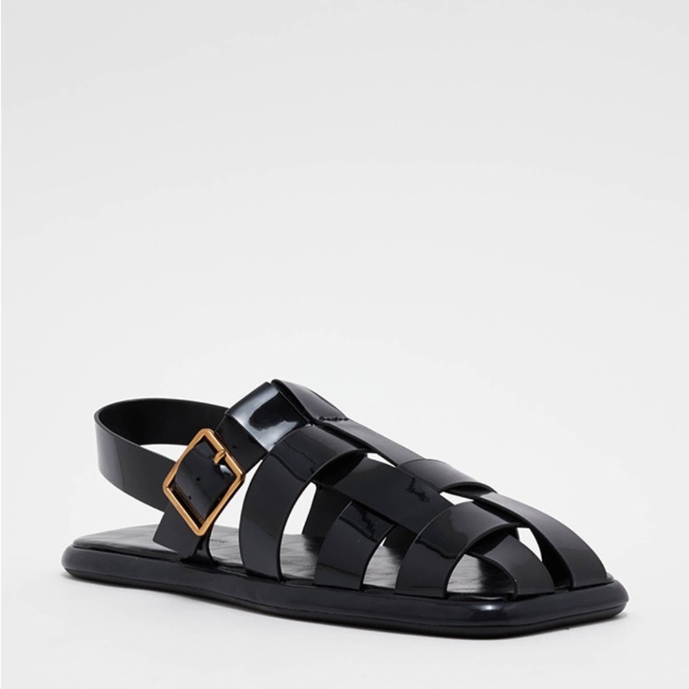 New CHARLES & KEITH Metallic Buckle Caged Slingback Sandals 41/ 11